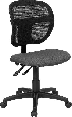 Flash Furniture WL-A7671SYG-GY-GG Mid-Back Mesh Task Chair with Gray Fabric Seat On Sale