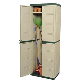 TALL GARDEN PATIO SHED. RESIN. STORAGE MOWER, TOOLS ETC