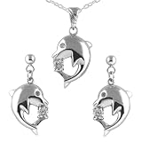 Tressa Sterling Silver Cubic Zirconia Dolphin Set