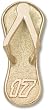 Driver Number 17 Flip Flop 1" Charm/Pendant -14K/10K, Stainless Steel or Gold Plated