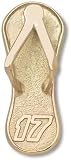 Tampa Bay Buccaneers Flag Flip Flop 1" 14K Charm/Pendant