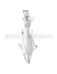 14K White Gold Tuna Pendant
