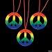Rainbow Peace Sign Hippie Necklaces (4 dz)