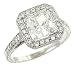 Pave Set Engraved Diamond Ring .37cttw (cz ctr)