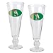 Boston Celtics NBA 2pc Pilsner Glass Set with Basketball on stem - Oval Logo
