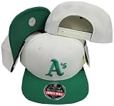 Oakland Athletics White/Green Two Tone Plastic Snapback Adjustable Snap Back Hat / Cap