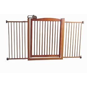 Richell Wood One-Touch 150 Pet Gate, Autumn Matte Finish