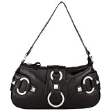 Small Black Handbag with Ring Flap