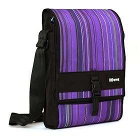 Speck Products PortPack Notebook Shoulder Bag for Laptops up to 15 Inches in Velocity Plum Stripe, NBAG-PORT15-STRPLM