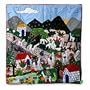 Applique wall hanging, 'Tending Llamas'