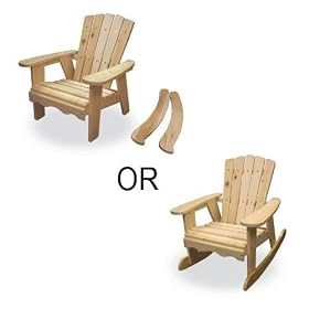 2 in 1 Deluxe Chair / Rocker MM20801 - Passed Safety Standards ASTM F963-07, Unfinished Western Cedar and Fir, for ages 2 to 8, Free Drawing Book