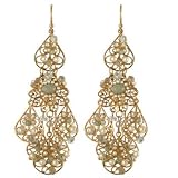 Lee Angel Gold Filigree Semi-Precious Chandelier Earring
