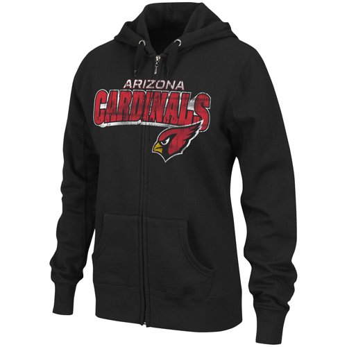 NFL Women's Arizona Cardinals Football Classic III Long Sleeve Fullzip Fleece Hoodie (Black, X-Large)