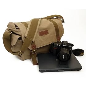Koolertron Canvas Vintage DSLR SLR Camera Shoulder Case Backpack Rucksack Bag For Sony Canon Nikon Olympus Have Special Position For Notebook Computer Laptop