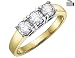 Diamond Engagement Anniversary Three Stone Ring 3/4 Carat (ctw) in 14K Yellow Gold