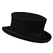Men's Top Hat Wool Felt Hat - Black
