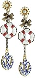 Betsey Johnson Spectator Anchor Mismatch Linear Earrings