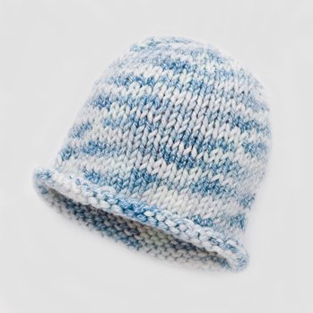 LibraKnits Spro Cap - Baby Blues - Silk and Bamboo Baby Hat, a Wonderful Gift for Newborns