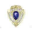 14K Yellow Gold Tanzanite and Diamond Pendant