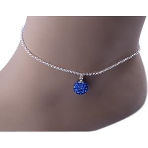 Kadima Swarovski Elements Crystal Disco Ball 10mm Bracelet,Bracelet Length 8.5 Inches,Sapphire
