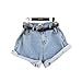 Lady Women Retro Girl High Waisted Oversize Crimping Boyfriend Jeans Shorts Pant