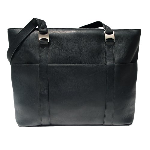 Piel Leather Computer Tote Bag, Black, One Size On Sale