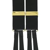 Button Braces (BR13)- Leather Ends - Black by Best Braces Company
