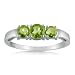 Sterling Silver Peridot Three-Stone Ring ( 1cttw Sizes 5-9)