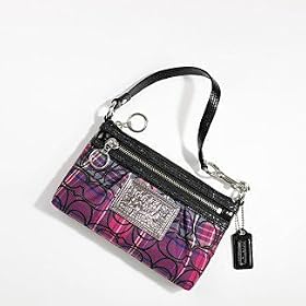Coach Poppy Signature C Tartan Pink Demi Clutch Purse Handbag Style 43286