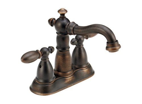 Delta 2555RB-216RB Victorian Double-Handle Centerset Lavatory Faucet with Metal Pop-Up, Rubbed Bronze