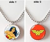 41R0cp4DvlL. SL160  Wonder Woman Reversible Button Necklace