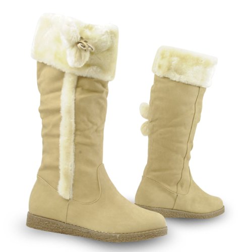 Winterstiefel mit Fell-Schaft und Bommel