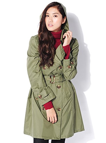 (ディーループ)D-LOOP 撥水加工 フード付き トレンチ レインコート ステンカラー 長袖 119701