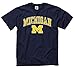 Campus Colors NCAA Adult Gameday Cotton T-Shirt - Premium Quality - Semi-Fitted Style - Officially Licensed Product (Michigan Wolverines - Navy, Medium)