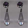Amethyst With Lavender RD CZ Briolette Silver Pear Drop Earring