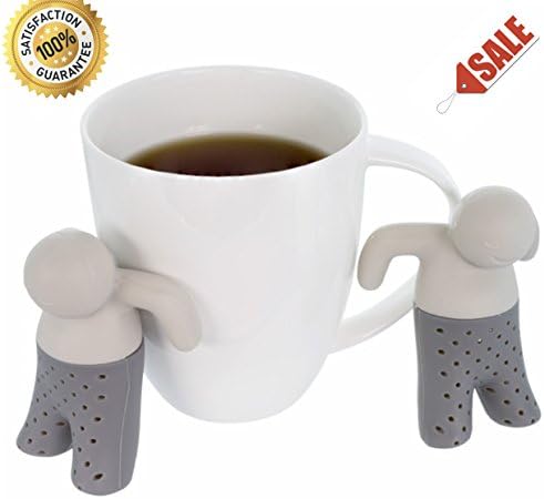 Wishstone Mr / Mister Happy Man Tea Infuser Set Of 2 - A Good Addition To Manatee, Sloth, Deep Tea Scuba Diver , Nessie Loch Ness Monster and Other Cool Strainer &amp; Filters