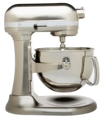 All Brushed Nickel Polished Metal KitchenAid R-KP26M1XNK Professional 600 Series 6-Quart Stand Mixer