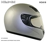 Advance HAWK Solid Silver Glossy Full Face Motorcycle Helmet