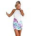 ABC® Women Slim Summer Floral Print Gallus Sleeveless Backless Dress