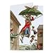 Held Aloft by Umbrellas and Butterflies, Men.. - Greeting Card (Pack of 2) - 7x5 inch - Art247 - Standard Size - Pack Of 2
