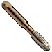 Dormer MTT-X E005/MTT-X E015 Powdered Metal Spiral Point Threading Tap, Gold Oxide Finish, Round Shank With Square End, Plug Chamfer