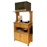 Catskill Craftsmen Microwave Cart with Open Shelving