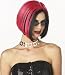 Sleek Retro Black & Hot Pink Chin Length Bob Punk Style Party Costume Wig