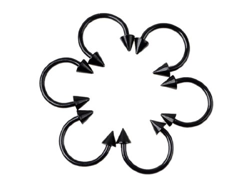 Imixlot® 20pcs 16G 3mm Spike Horseshoe Circular Lip Eyebrow Cone Bar Ring Body Piercing