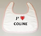 Bavoir de bébé avec J'aime Coline
