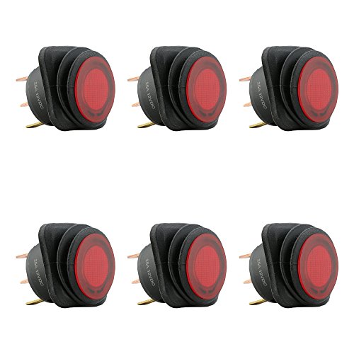6pc ols 12v dc 25 amp on/off rocker switch ip65 waterpr…