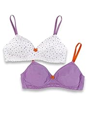2 Pack Angel Cotton Rich Floral Lace Non-Wired AA-B Bralets