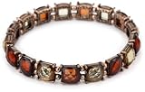1928 Jewelry Burnished Copper Tone Square Stretch Bracelet