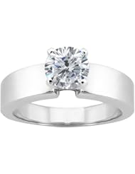 0.50 Ct Round H/I I1 Diamond 14K White Gold Ring