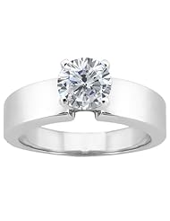 0.50 Ct Round H/I I1 Diamond 18K White Gold Ring